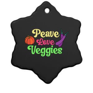 Peave Love Veggies Veganism Vegan Plants Cute Gift Ceramic Star Ornament