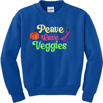 Peave Love Veggies Veganism Vegan Plants Cute Gift Kids Sweatshirt