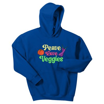 Peave Love Veggies Veganism Vegan Plants Cute Gift Kids Hoodie