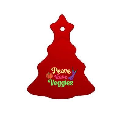 Peave Love Veggies Veganism Vegan Plants Cute Gift Ceramic Tree Ornament