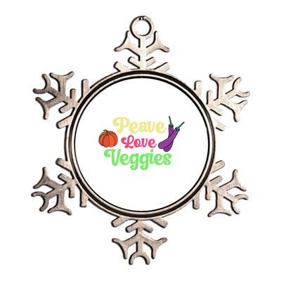 Peave Love Veggies Veganism Vegan Plants Cute Gift Metallic Star Ornament