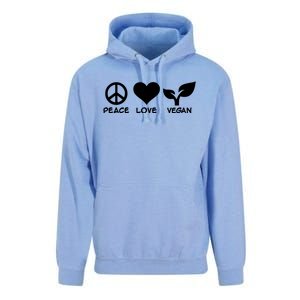 Peace Love Vegan Unisex Surf Hoodie