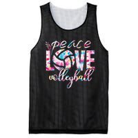 Peace Love Volleyball Player Groovy Tie Dye Womens Sports Mesh Reversible Basketball Jersey Tank