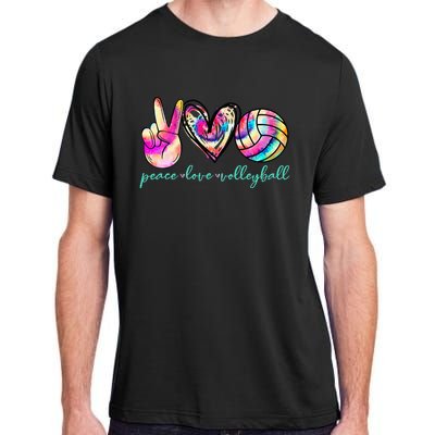 Peace Love Volleyball Player Tie Dye Style Women Teen Adult ChromaSoft Performance T-Shirt