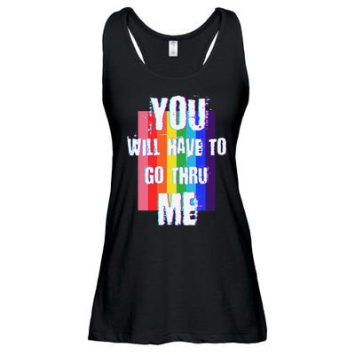 Pro Lgbtq+ Vintage Style Support Design Ladies Essential Flowy Tank