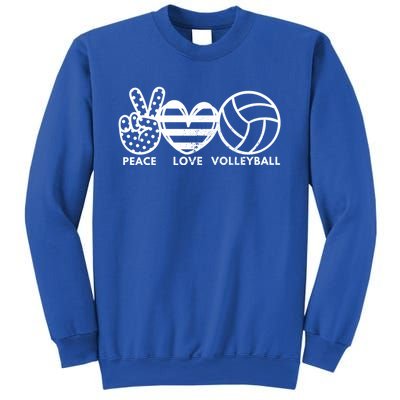 Peace Love Volleyball Sports Enthusiasts Volleyball Player Great Gift Sweatshirt