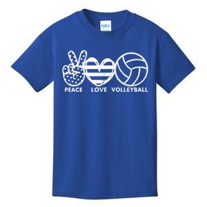 Peace Love Volleyball Sports Enthusiasts Volleyball Player Great Gift Kids T-Shirt