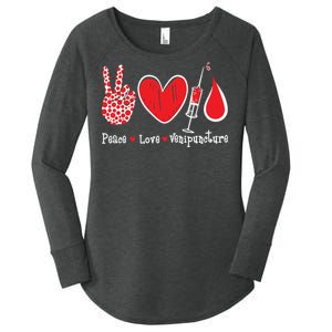 Peace Love Venipuncture Phlebotomist Phlebotomy Technician Women's Perfect Tri Tunic Long Sleeve Shirt