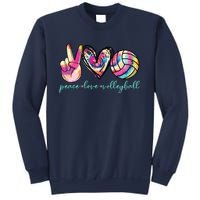 Peace Love Volleyball Player Tie Dye Style Teen Sweatshirt