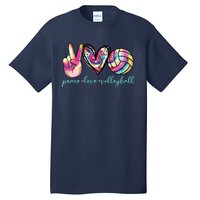 Peace Love Volleyball Player Tie Dye Style Teen Tall T-Shirt