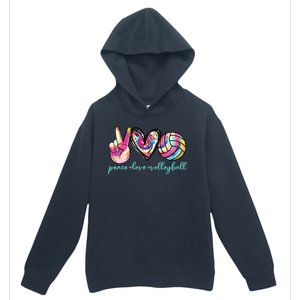 Peace Love Volleyball Player Tie Dye Style Teen Urban Pullover Hoodie