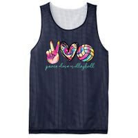 Peace Love Volleyball Player Tie Dye Style Teen Mesh Reversible Basketball Jersey Tank