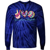 Peace Love Volleyball Player Tie Dye Style Teen Tie-Dye Long Sleeve Shirt