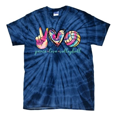 Peace Love Volleyball Player Tie Dye Style Teen Tie-Dye T-Shirt