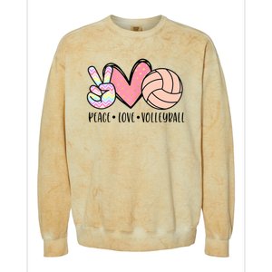 Peace Love Volleyball Colorblast Crewneck Sweatshirt