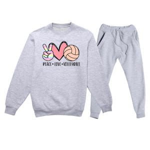 Peace Love Volleyball Premium Crewneck Sweatsuit Set