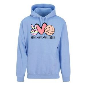 Peace Love Volleyball Unisex Surf Hoodie