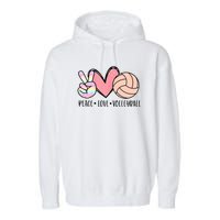 Peace Love Volleyball Garment-Dyed Fleece Hoodie