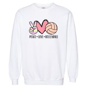 Peace Love Volleyball Garment-Dyed Sweatshirt