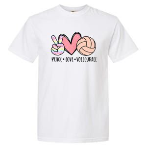 Peace Love Volleyball Garment-Dyed Heavyweight T-Shirt