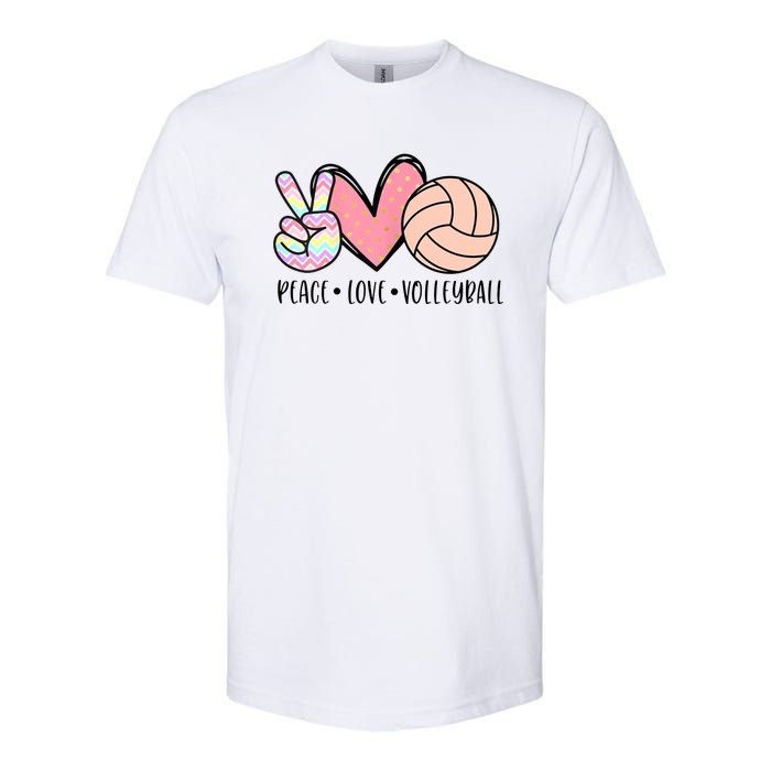 Peace Love Volleyball Softstyle CVC T-Shirt