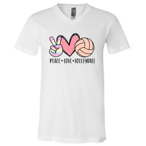 Peace Love Volleyball V-Neck T-Shirt