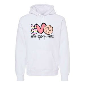 Peace Love Volleyball Premium Hoodie