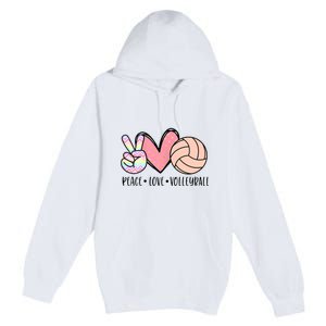 Peace Love Volleyball Premium Pullover Hoodie