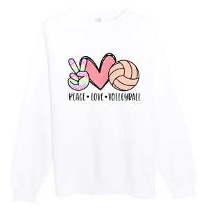 Peace Love Volleyball Premium Crewneck Sweatshirt