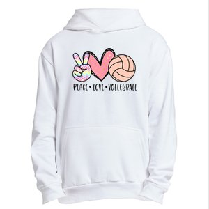 Peace Love Volleyball Urban Pullover Hoodie