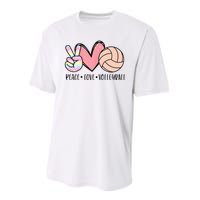 Peace Love Volleyball Performance Sprint T-Shirt