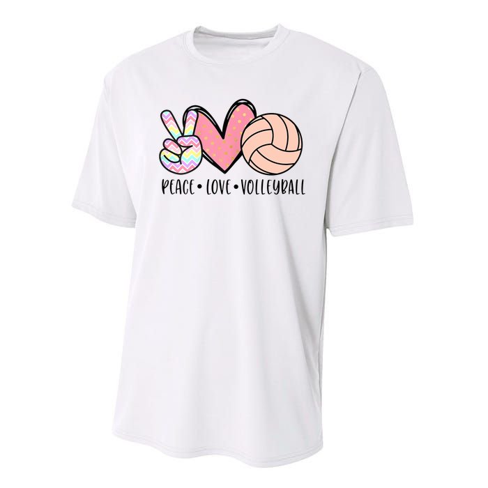 Peace Love Volleyball Performance Sprint T-Shirt