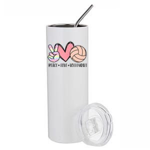 Peace Love Volleyball Stainless Steel Tumbler