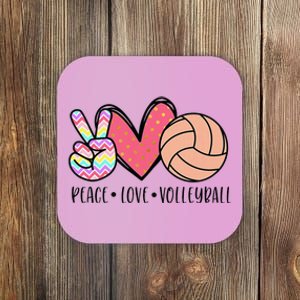 Peace Love Volleyball Cute Design Coaster