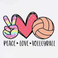 Peace Love Volleyball Cute Design Cooling Performance Crew T-Shirt