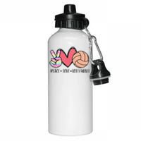 Peace Love Volleyball Cute Design Aluminum Water Bottle