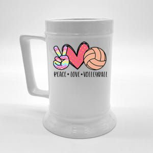 Peace Love Volleyball Cute Design Beer Stein