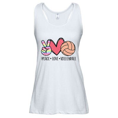 Peace Love Volleyball Cute Design Ladies Essential Flowy Tank