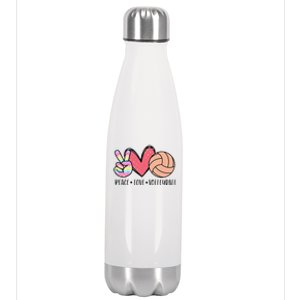 Peace Love Volleyball Cute Design Stainless Steel Insulated Water Bottle