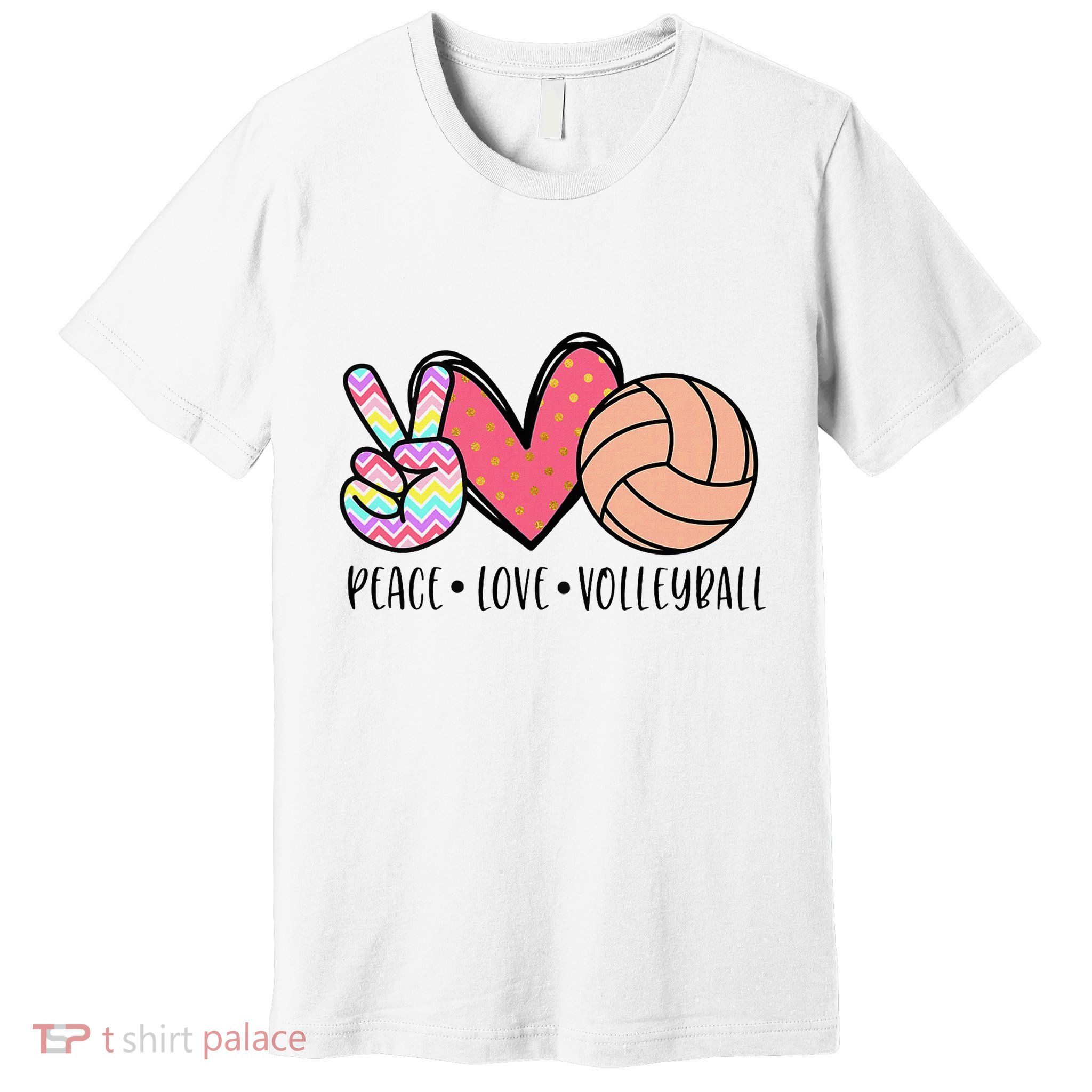 Peace Love Volleyball Cute Design Premium T-Shirt