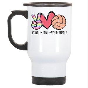 Peace Love Volleyball Cute Design Stainless Steel Travel Mug