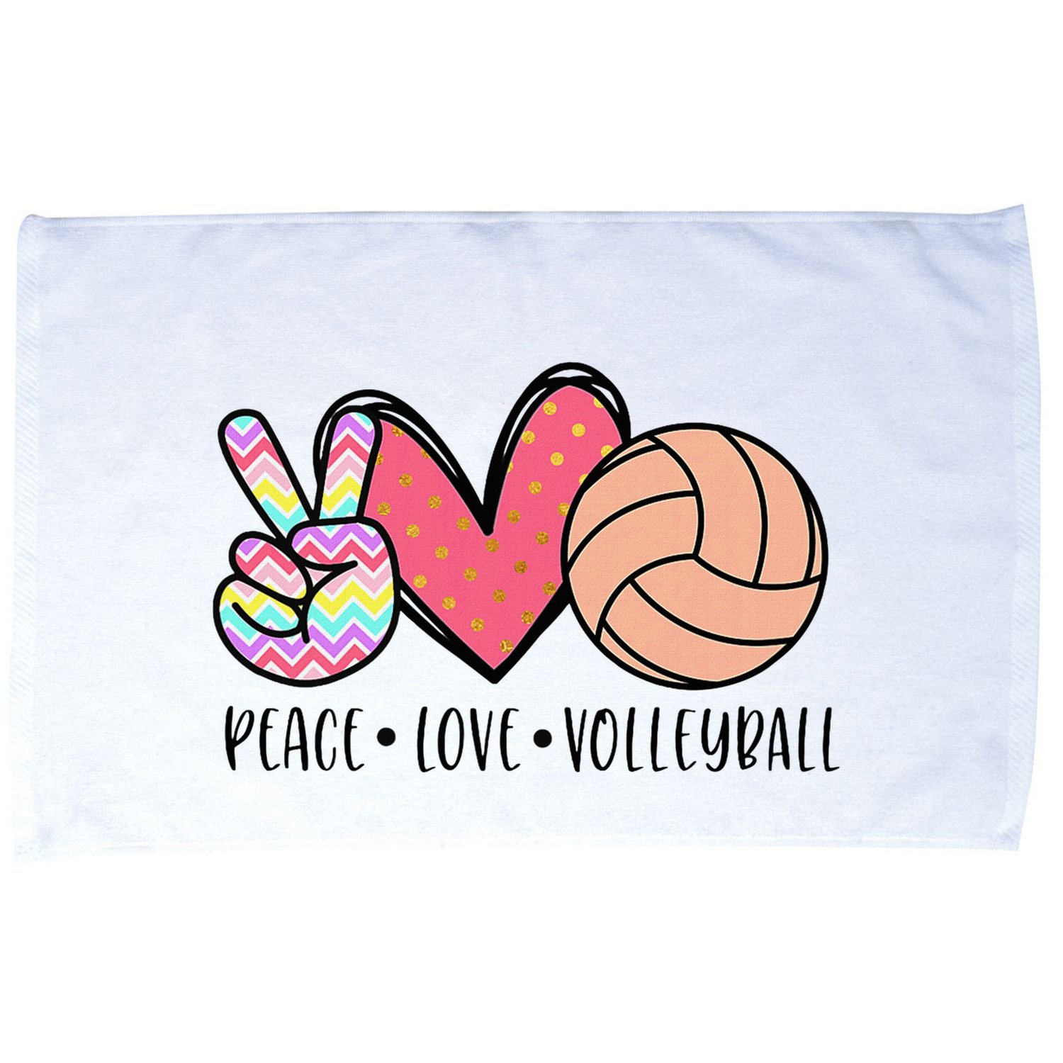 Peace Love Volleyball Cute Design Microfiber Hand Towel