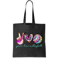 Peace Love Volleyball Player Tie Dye Style Women Teen Tote Bag