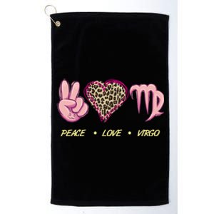 Peace Love Virgo Zodiac Sign Horoscope Gift Platinum Collection Golf Towel