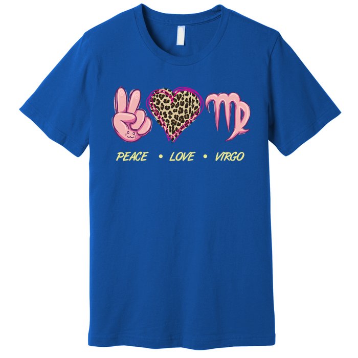 Peace Love Virgo Zodiac Sign Horoscope Gift Premium T-Shirt