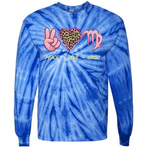 Peace Love Virgo Zodiac Sign Horoscope Gift Tie-Dye Long Sleeve Shirt