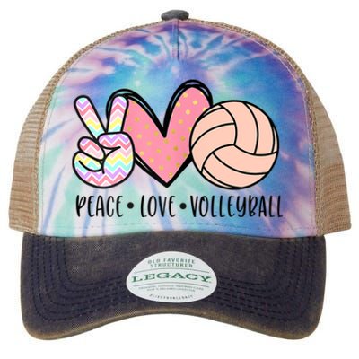 Peace Love Volleyball Cute Design For Women Teen Girls TShirt Legacy Tie Dye Trucker Hat