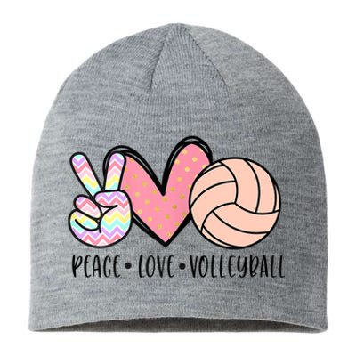 Peace Love Volleyball Cute Design For Women Teen Girls TShirt Sustainable Beanie