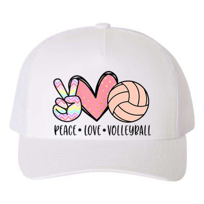 Peace Love Volleyball Cute Design For Women Teen Girls TShirt Yupoong Adult 5-Panel Trucker Hat