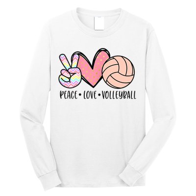 Peace Love Volleyball Cute Design For Women Teen Girls TShirt Long Sleeve Shirt